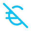 Icono símbolo euro tachado